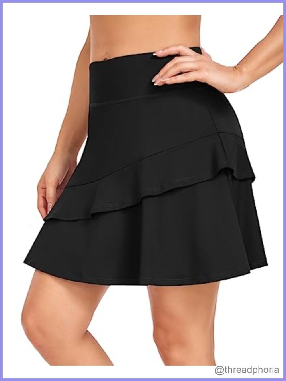 Women's Golf Skort Ruffle 17" Pleated Tennis Skirt with Pockets